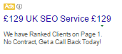 Example of an adwords advert